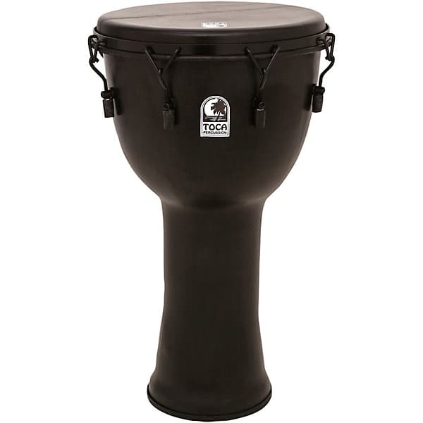 Toca Freestlyle Mechanically Tuned Djembe With Extended Rim 12 in. Black Mamba