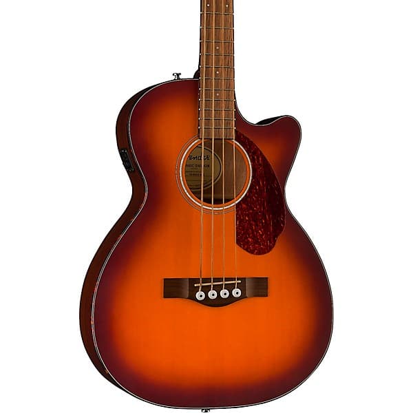 Fender CB-60SCE Acoustic-Electric Bass Guitar - Aged Cognac Burst