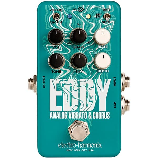 Electro-Harmonix Eddy Analog Vibrato & Chorus Guitar Effects Pedal Mint Green