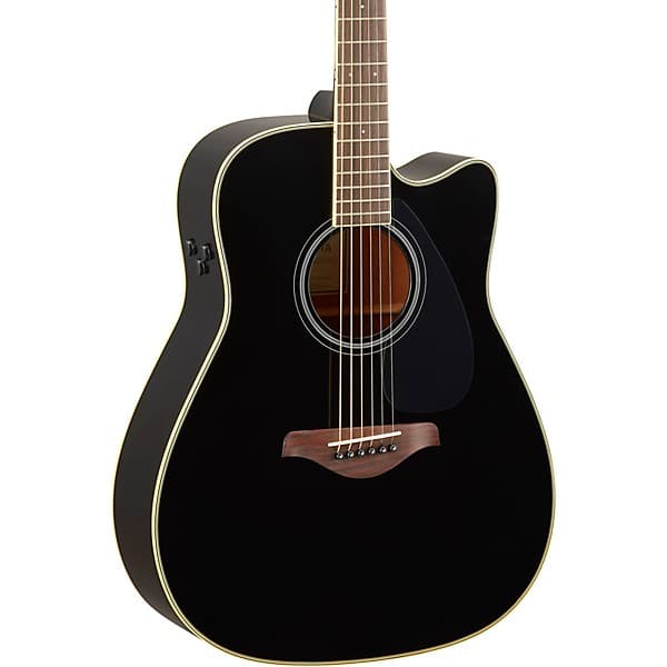 Restock Yamaha FGC-TA TransAcoustic Dreadnought Cutaway Acoustic-Electric Guitar Black