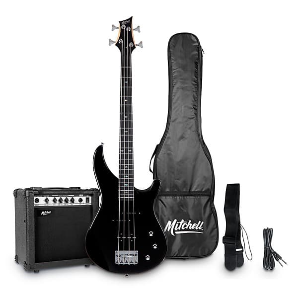 Mitchell MB100 Electric Bass Guitar Launch Pack - Black