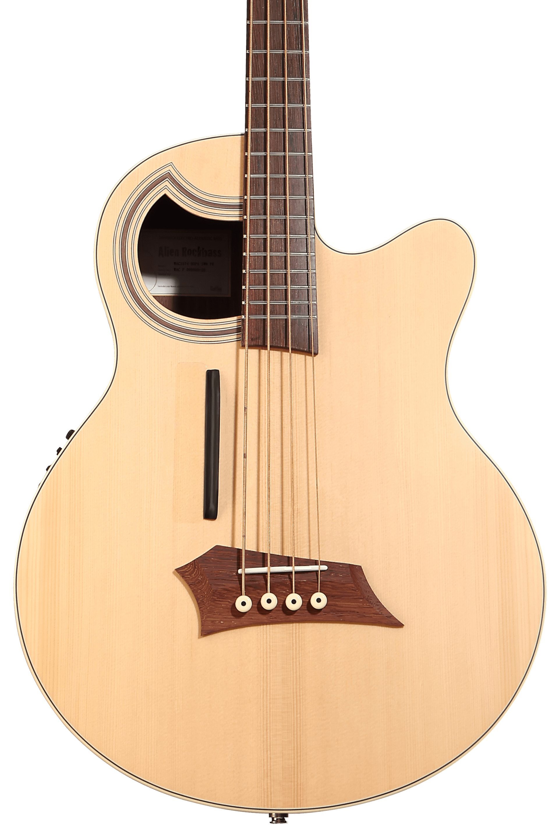 RockBass Alien Deluxe Acoustic-electric Bass Guitar - Natural Transparent Satin