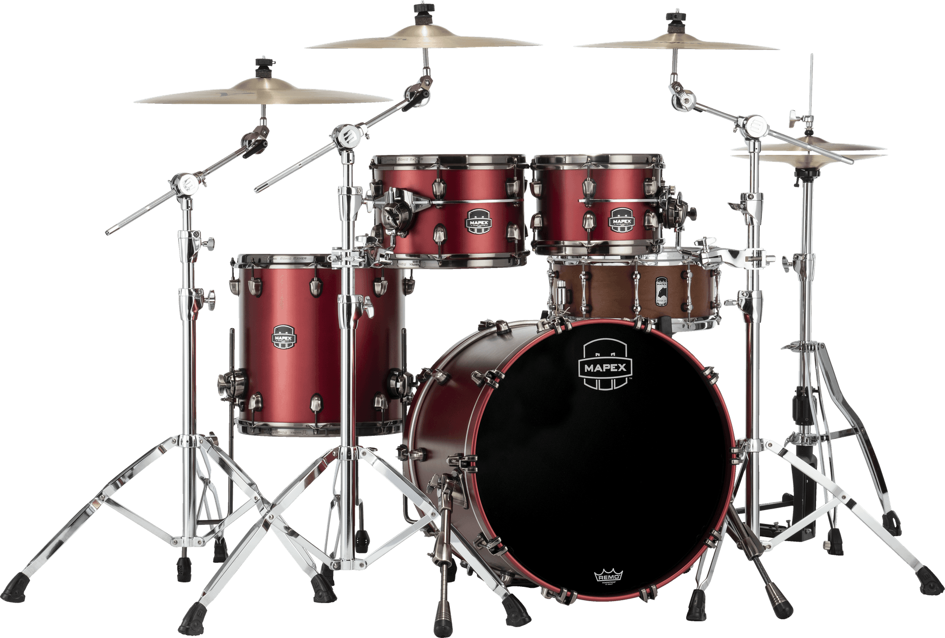 Saturn Evolution Fusion Maple/Walnut 4-piece Shell Pack - Tuscan Red