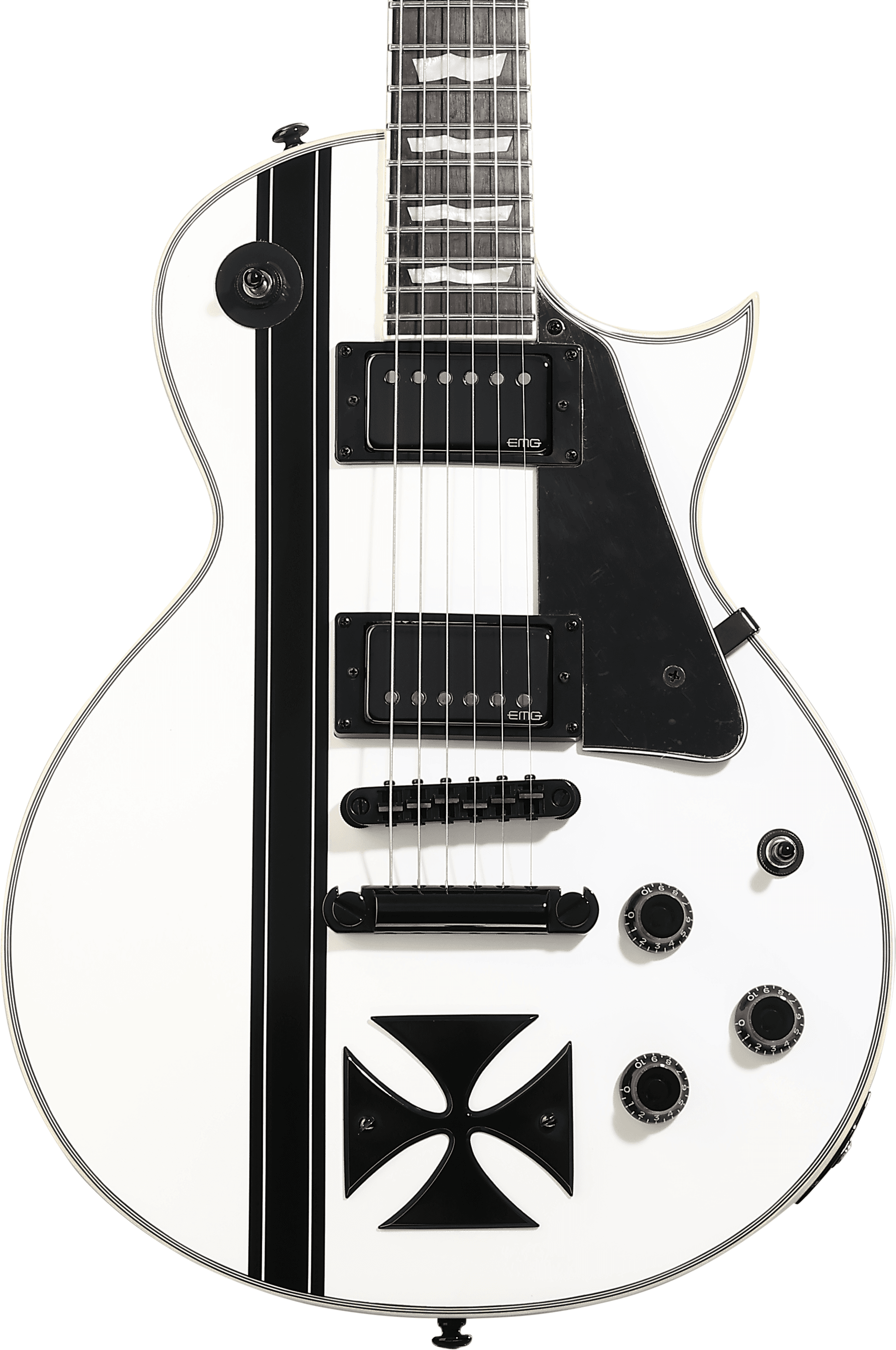 LTD Iron Cross James Hetfield Signature Electric Guitar - Snow White, Dent and Scratch